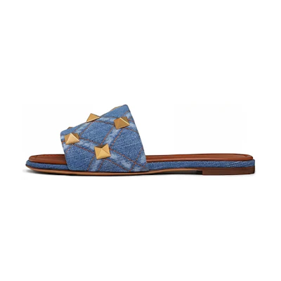 (W) Valentino Rockstud Leather Sandal 'Blue'
