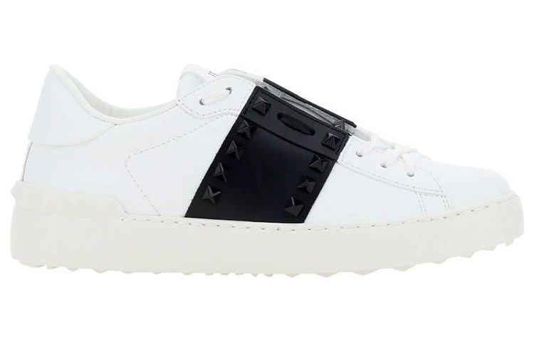 (W) Valentino Rockstud Low-Top 'Black and White' 圖 2