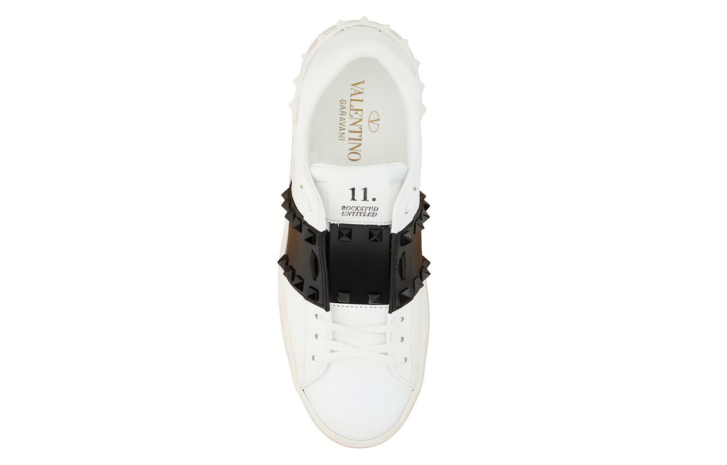 (W) Valentino Rockstud Low-Top 'Black and White' 圖 5