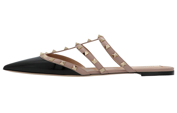 (Women) Valentino Rockstud Mule 'Patent Black Studded' WW2S0H15VNWN91