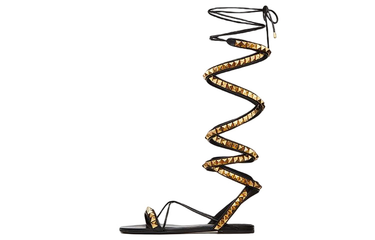 (Women) Valentino Rockstud No Limit Nappa 'Black Fashion Sandal' XW0S0EJ1HYH0NO
