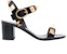 (W) Valentino Rockstud Tumit Tinggi Hujung Terbuka 'Hitam' WW2S0CR2ZWM0NO