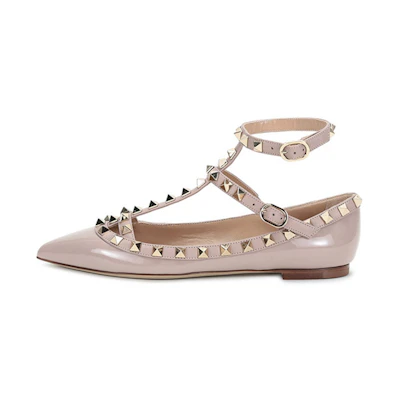 (W) Valentino Rockstud Patent 'Grey Pink'