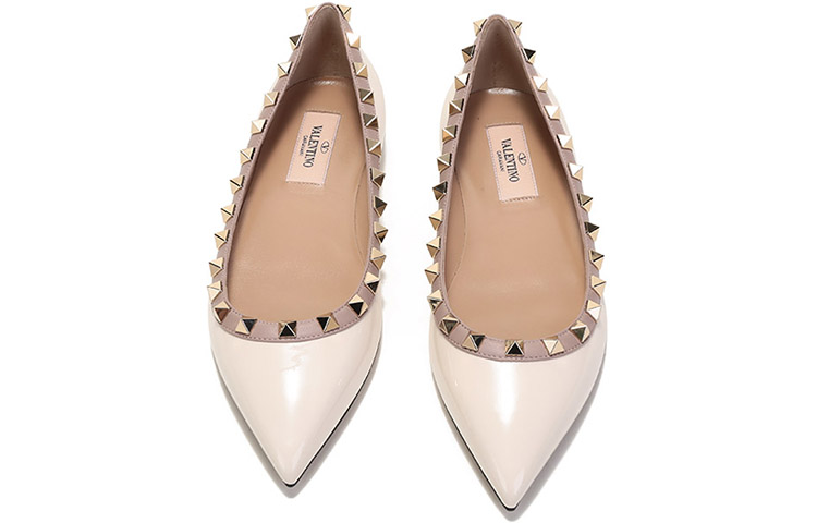 (W) Valentino Rockstud Patent Flat 'Ivory Blush' 圖 4