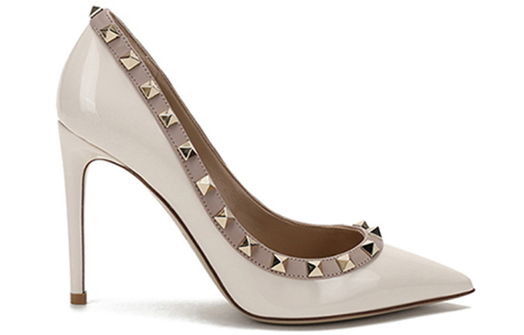 (W) Valentino Rockstud Patent High Heels 'Cream' 圖 2
