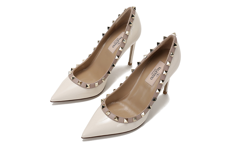 (W) Valentino Rockstud Patent High Heels 'Cream' 圖 3