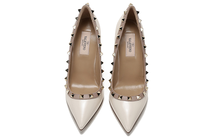 (W) Valentino Rockstud Patent High Heels 'Cream' 圖 4