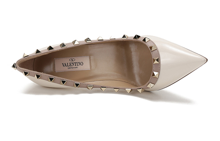 (W) Valentino Rockstud Patent High Heels 'Cream' 圖 5