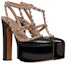 Lookbook (W) Valentino Rockstud Tumit Tinggi Kulit Hitam 'Black' Platform Patent 1W2S0FI5VNWN91