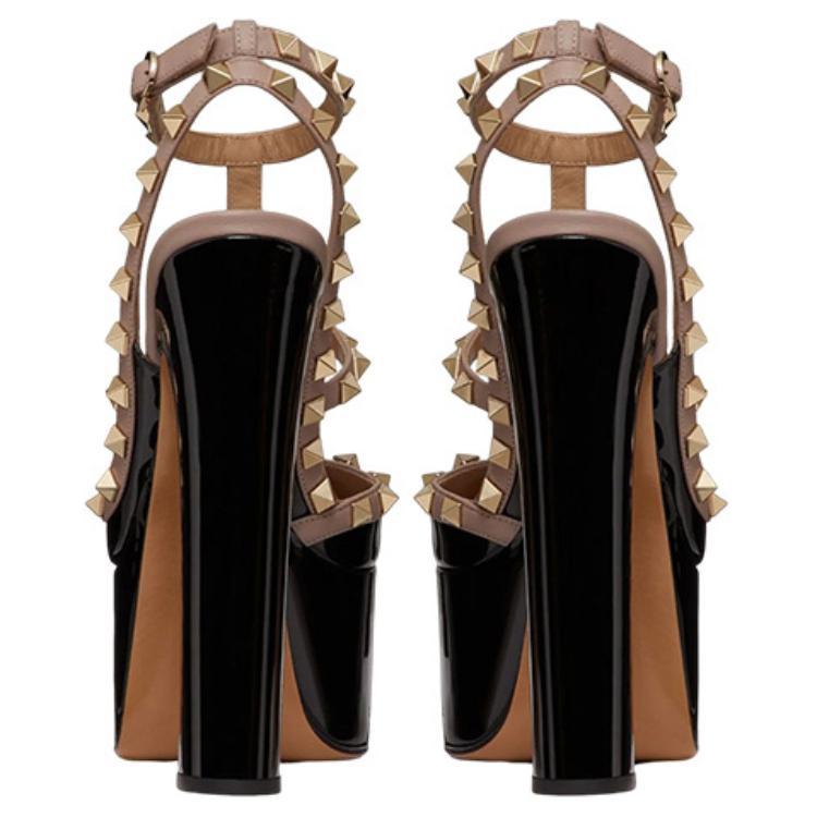 Purchase (W) Valentino Rockstud Plataforma Charol Tacon Alto 'Negro' 1W2S0FI5VNWN91