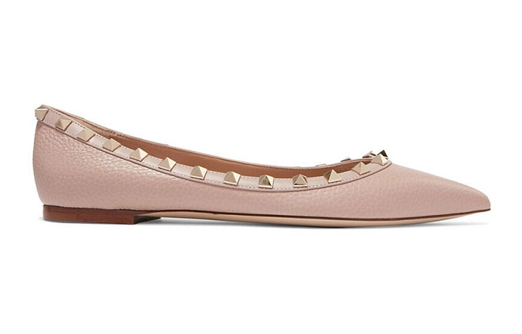 (W) Valentino Rockstud Pointed-Toe Flats 'Pink' 圖 2