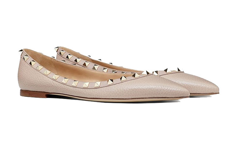 (W) Valentino Rockstud Pointed-Toe Flats 'Pink' 圖 3