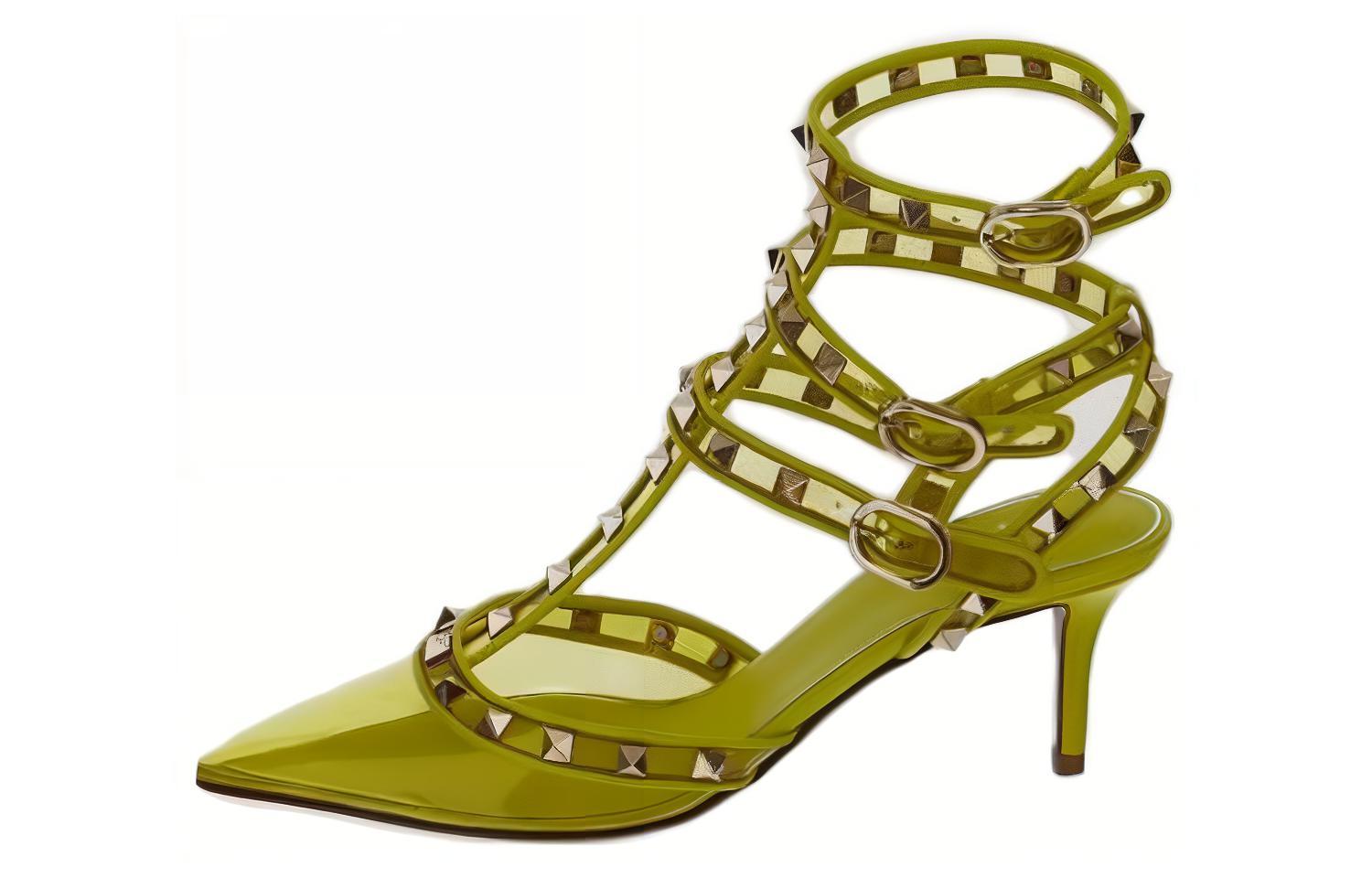 (Women) Valentino Rockstud Pointed-Toe Stiletto 'Yellow' 2W0S0375LFCN5A