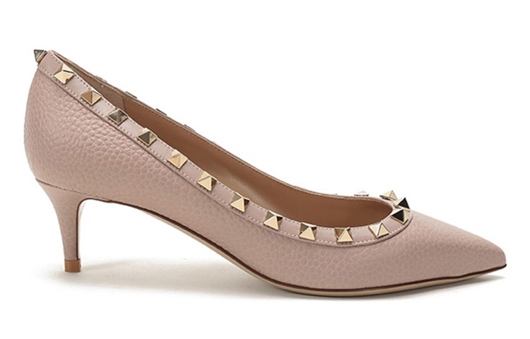 (W) Valentino Rockstud Pointed-Toe High Heel 'Grey Pink' 圖 2