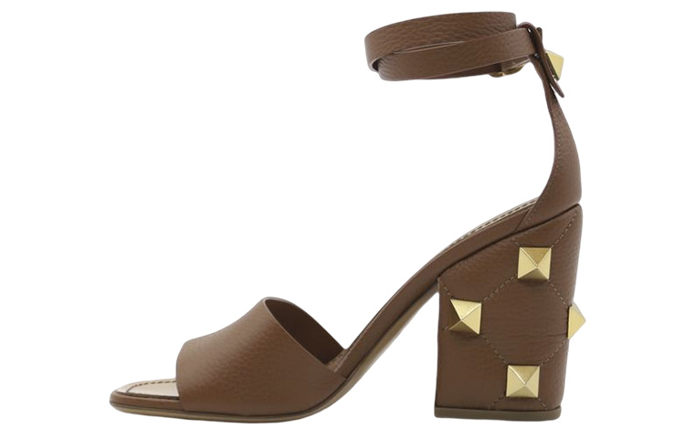 (Women) Valentino Rockstud Sandal 'Brown Leather' XW2S0DX2ILKHG5