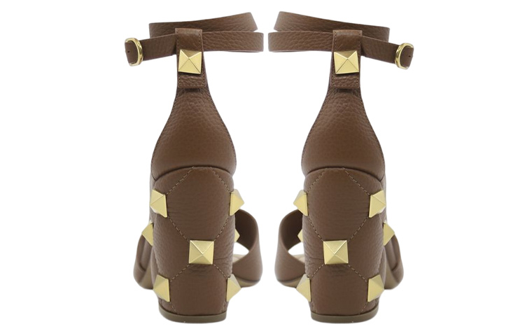 Shop (Women) Valentino Rockstud Sandal 'Brown Leather' XW2S0DX2ILKHG5