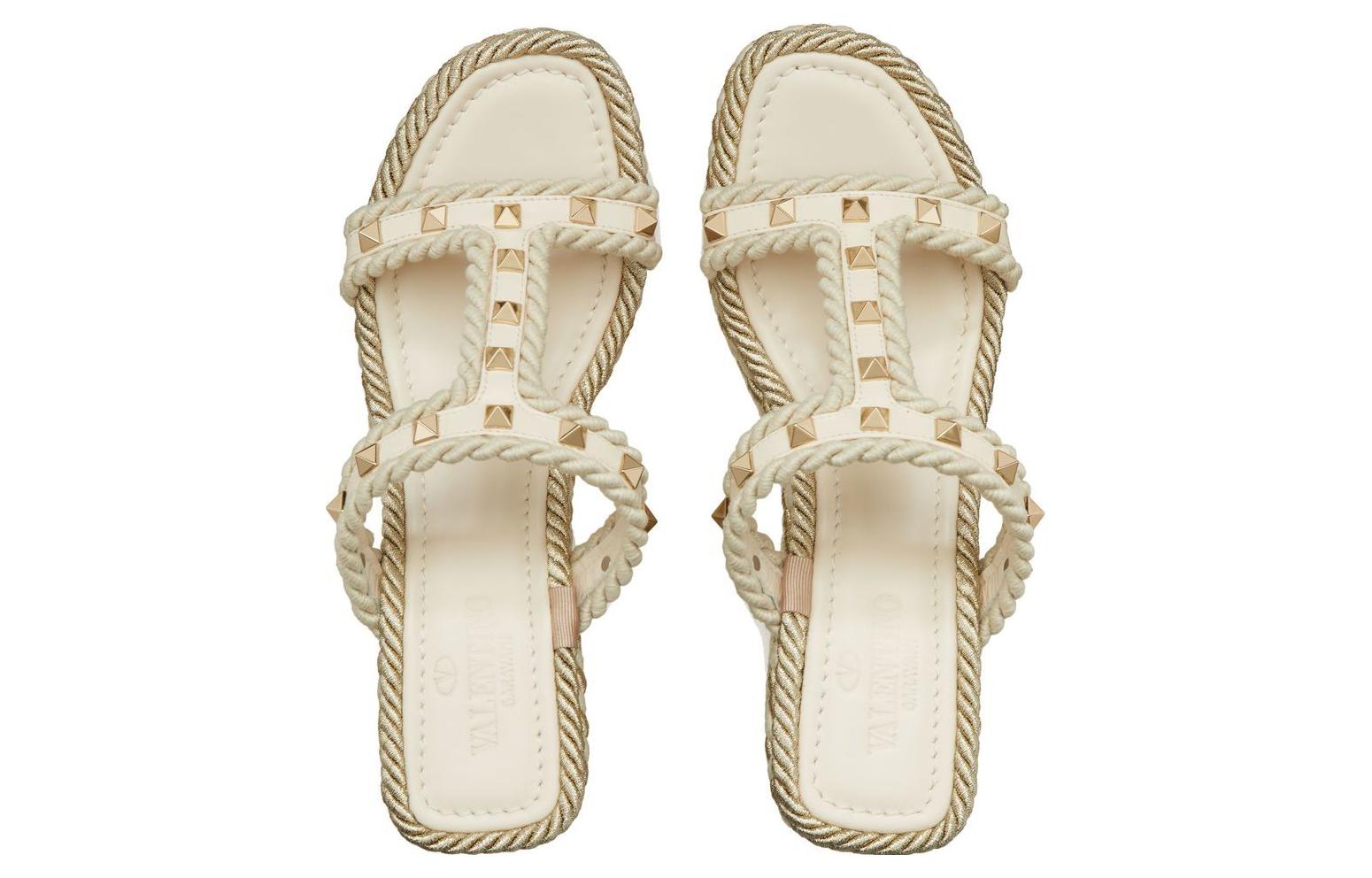 (W) Valentino Rockstud Slide 'Beige' 圖 2