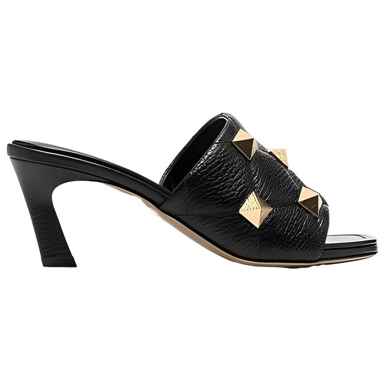 (W) Valentino Rockstud Slide 'Black Fashion' 圖 2