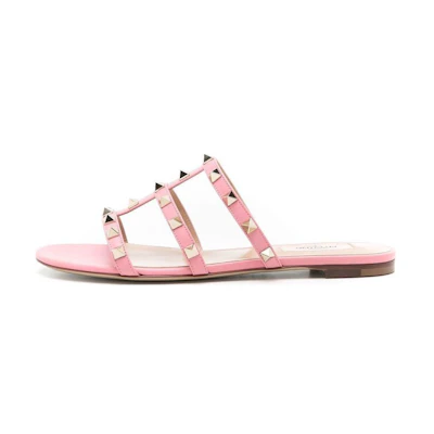 (W) Valentino Rockstud Slide 'Pink'