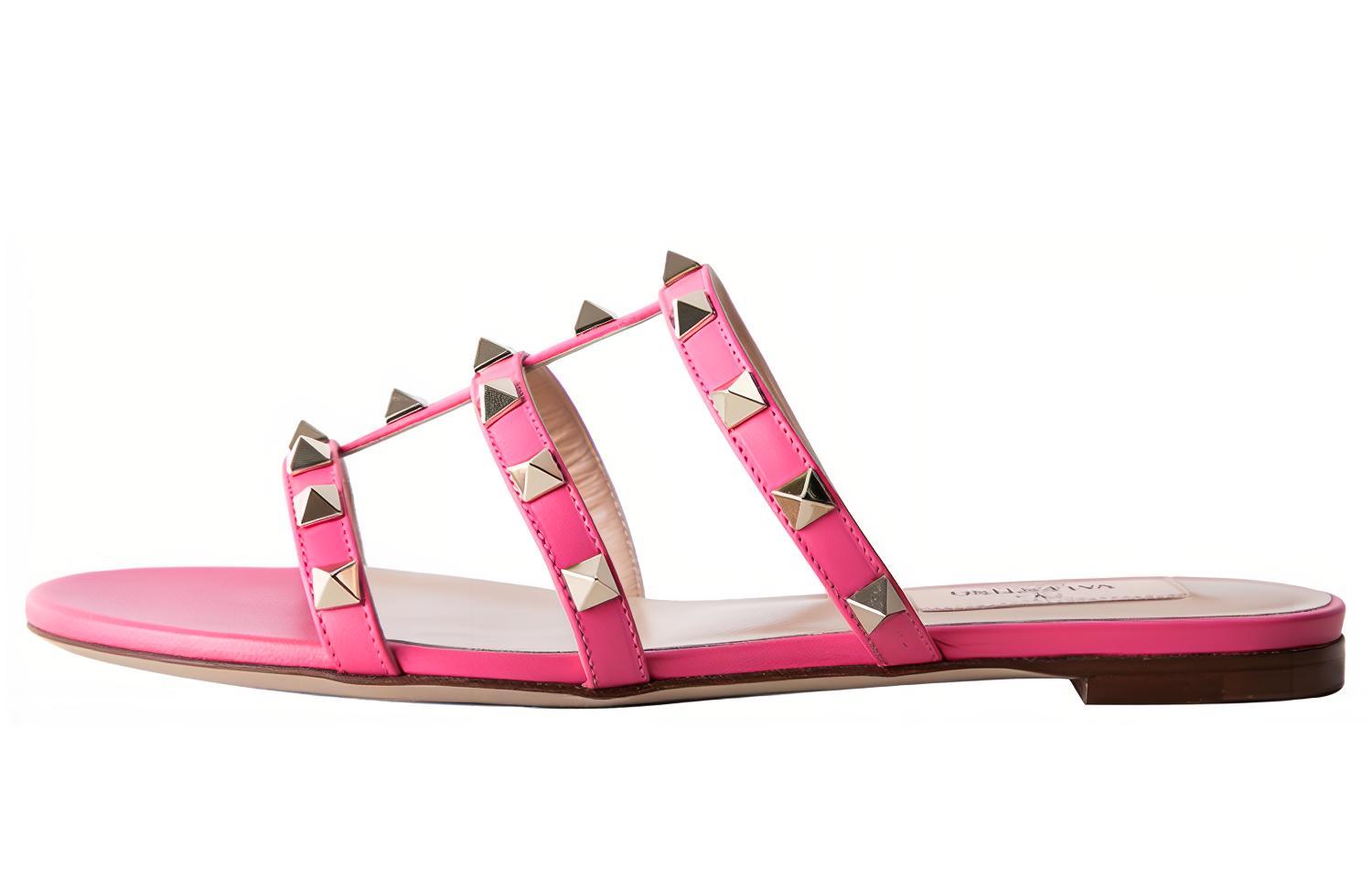 (W) Valentino Rockstud Slide 'Pink'