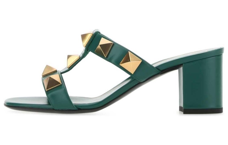 (W) Valentino Rockstud Slide Sandal 'Green'