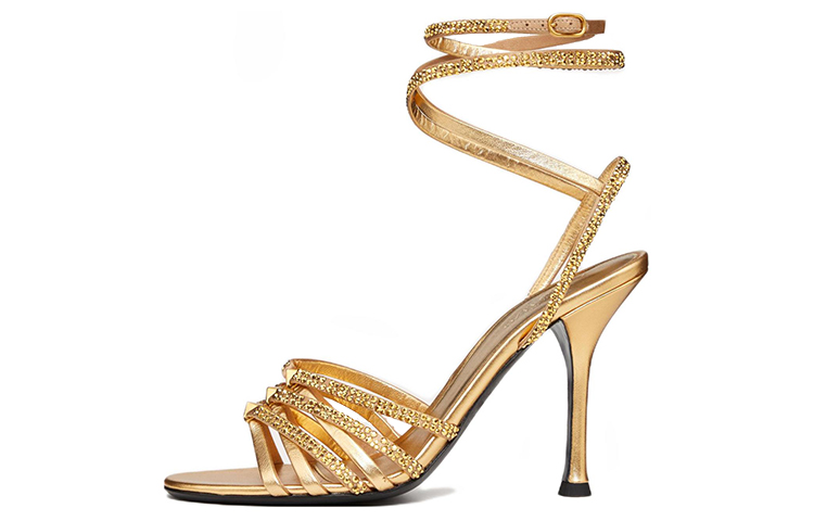 (Women) Valentino Rockstud Strappy Studded Chain 'Gold Crystal' WS0GE3RIGV6N