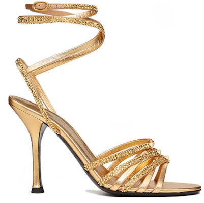 (Women) Valentino Rockstud Strappy Studded Chain 'Gold Crystal' WS0GE3RIGV6N Order (Women) Valentino Rockstud Strappy Studded Chain 'Gold Crystal' WS0GE3RIGV6N