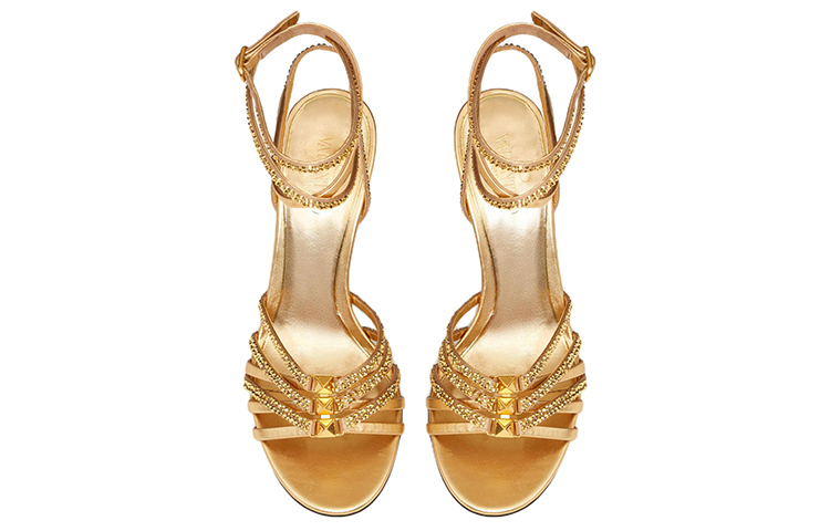 Shop (W) Valentino Rockstud Bertali Berantai 'Gold Crystal' WS0GE3RIGV6N
