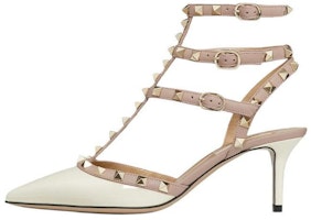 (Women) Valentino Rockstud T-Strap Pumps 'Ivory White' UW2S0375VNWL62 (Women) Valentino Rockstud T-Strap Pumps 'Ivory White' UW2S0375VNWL62