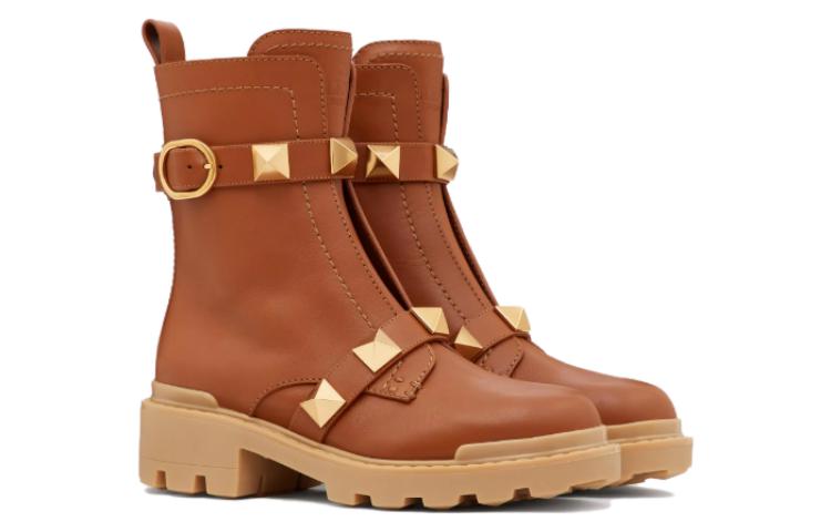 (W) Valentino Roman Stud 40mm Combat Boot 'Brown' 圖 2