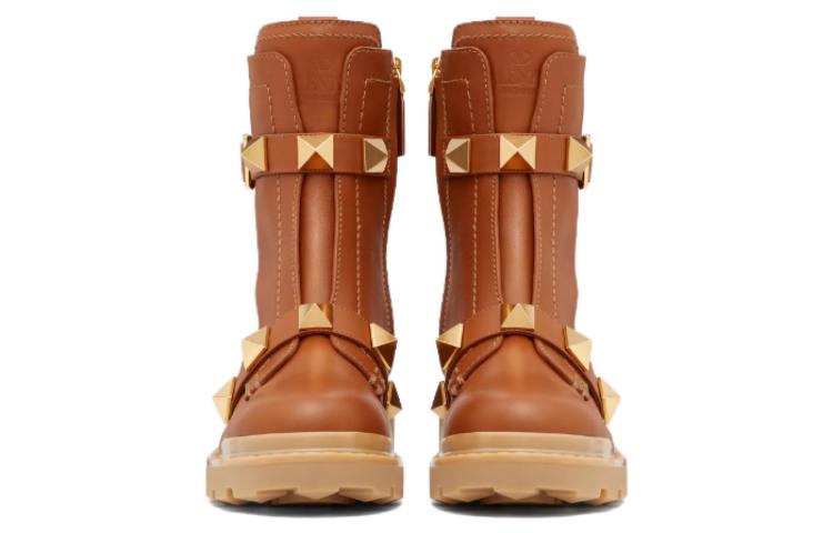 (W) Valentino Roman Stud 40mm Combat Boot 'Brown' 圖 3