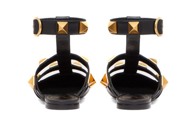 (W) Valentino Garavani Roman Stud Calfskin Low Ballet Flat Black 圖 5