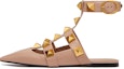 Buy (W) Valentino Garavani Roman Stud Kulit Anak Lembu Ballet Flat Beige VW0S0BY5ZWMGF9