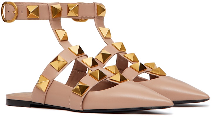 (Women) Valentino Garavani Roman Stud Calfskin Low Ballet Flat Beige VW0S0BY5ZWMGF9 Lookbook (Women) Valentino Garavani Roman Stud Calfskin Low Ballet Flat Beige VW0S0BY5ZWMGF9