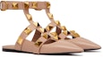 Lookbook (W) Valentino Garavani Roman Stud Kulit Anak Lembu Ballet Flat Beige VW0S0BY5ZWMGF9