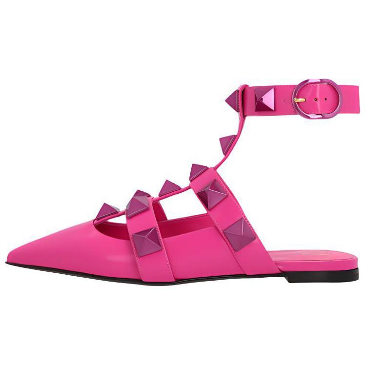 (W) Valentino Roman Stud 'Pink Buckle'
