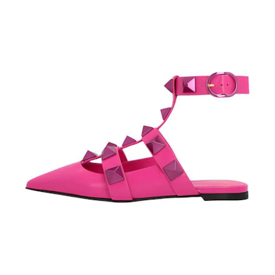(W) Valentino Roman Stud 'Pink Buckle'