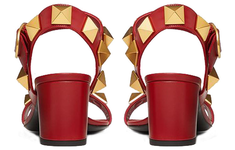 (W) Valentino Roman Stud 'Red Buckle Block Heel' 圖 4