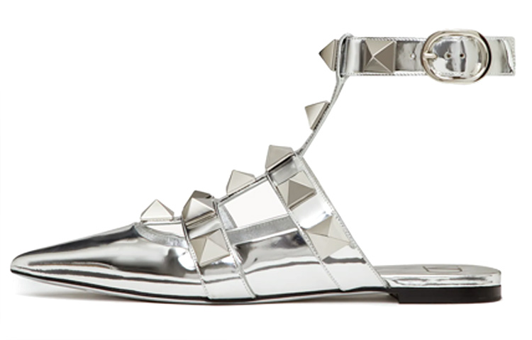 (W) Valentino Roman Stud 'Silver Ballet'