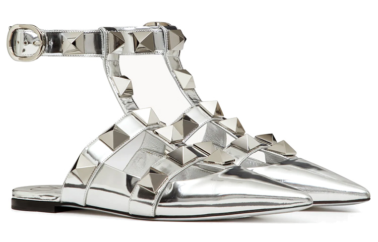 (W) Valentino Roman Stud 'Silver Ballet' 圖 3