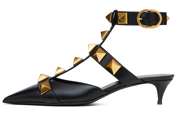 (Women) Valentino Roman Stud Calfskin High Heels 'Black' WW2S0CB3ZWM0NO