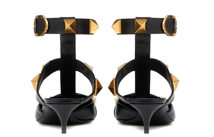 (W) Valentino Roman Stud Calfskin High Heels 'Black' 圖 5