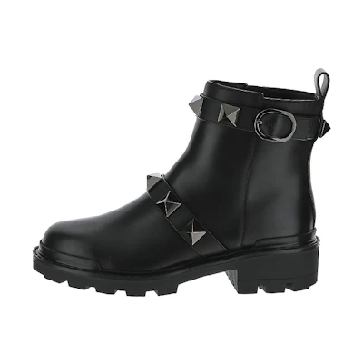 (W) Valentino Roman Stud Combat Boot 'Black'