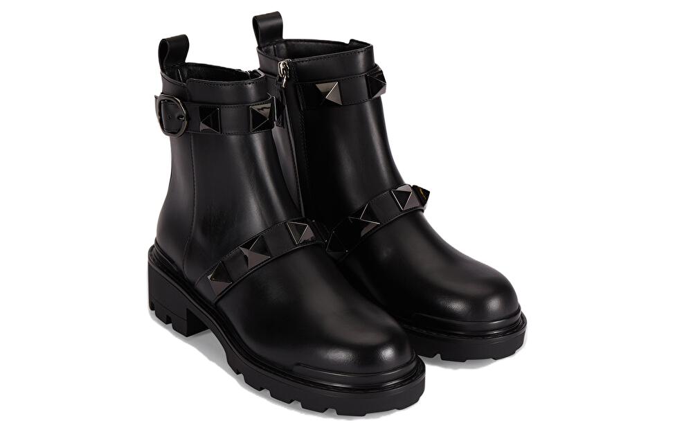 (W) Valentino Roman Stud Combat Boot 'Black' 圖 4