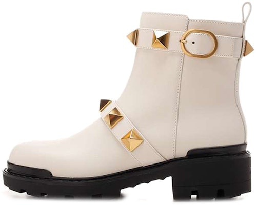 (Women) Valentino Roman Stud Combat Boot 'Ivory' WW0S0DC9NKDI16 Buy (Women) Valentino Roman Stud Combat Boot 'Ivory' WW0S0DC9NKDI16