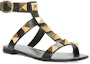 Order (W) Sandal Valentino Roman Stud Flat Calfskin 'Hitam' WW2S0BU8ZWM0NO