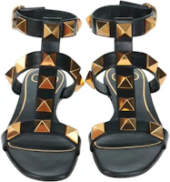 Purchase (W) Sandal Valentino Roman Stud Flat Kulit Anak Sapi 'Hitam' WW2S0BU8ZWM0NO
