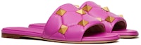 Order (W) Valentino Roman Stud Sandal Flat 'Pink' VW2S0BK4ZCG55U