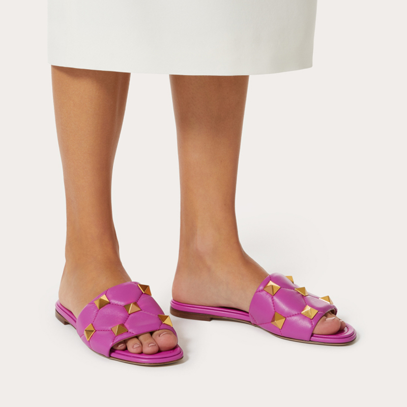 Purchase (W) Valentino Roman Stud Sandal Flat 'Pink' VW2S0BK4ZCG55U