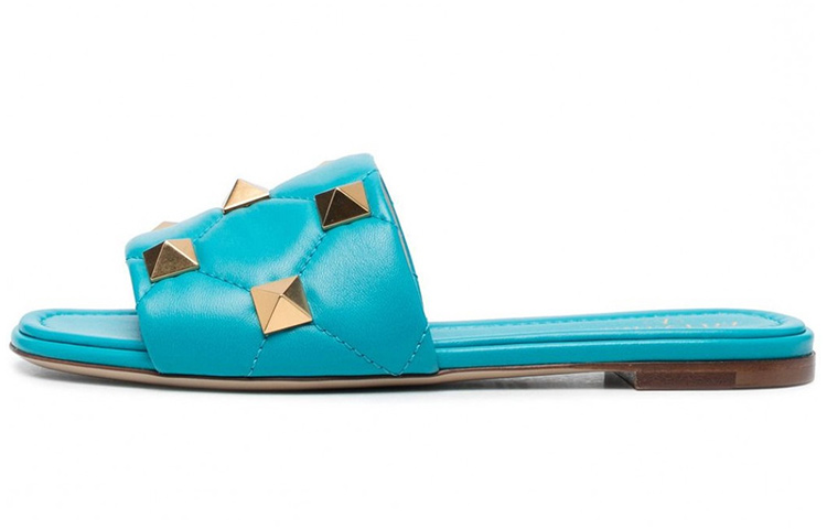 (W) Valentino Roman Stud Flat Sneaker 'Blue'